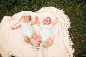 Photo of girls in flowers